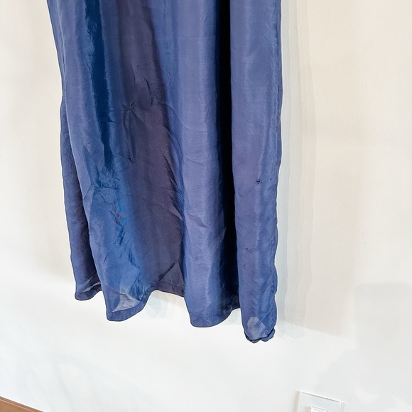 VTG 1940's Ladies Satin Navy Blue Nightgown Slip Lingerie Large No Tags - Picture 5 of 13